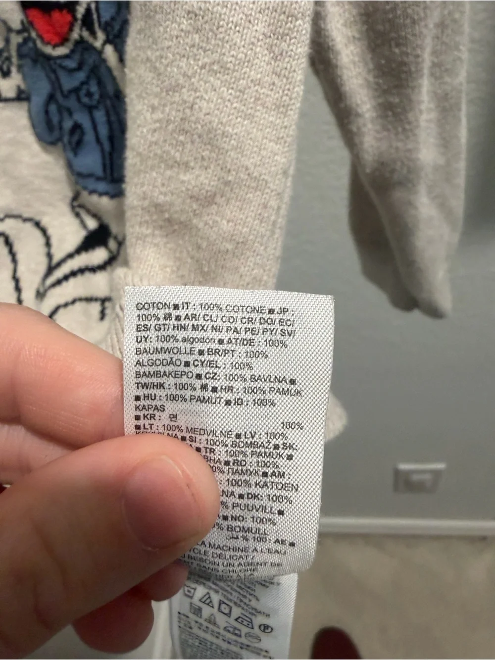 GAP Beige Kids Sweater with Mickey Mouse Graphic